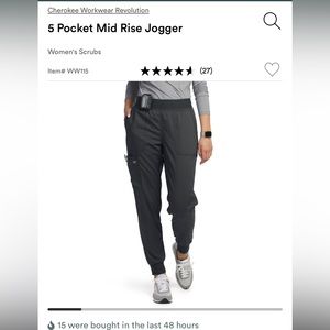 Cherokee workwear revolution 5 pocket mid rise jogger